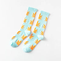 Maple Leaf Cotton Weed Socks