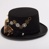 Gothic Vintage Steam Punk Hat with rivets and goggles